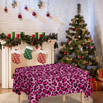 Pink Leopard Print Tablecloth