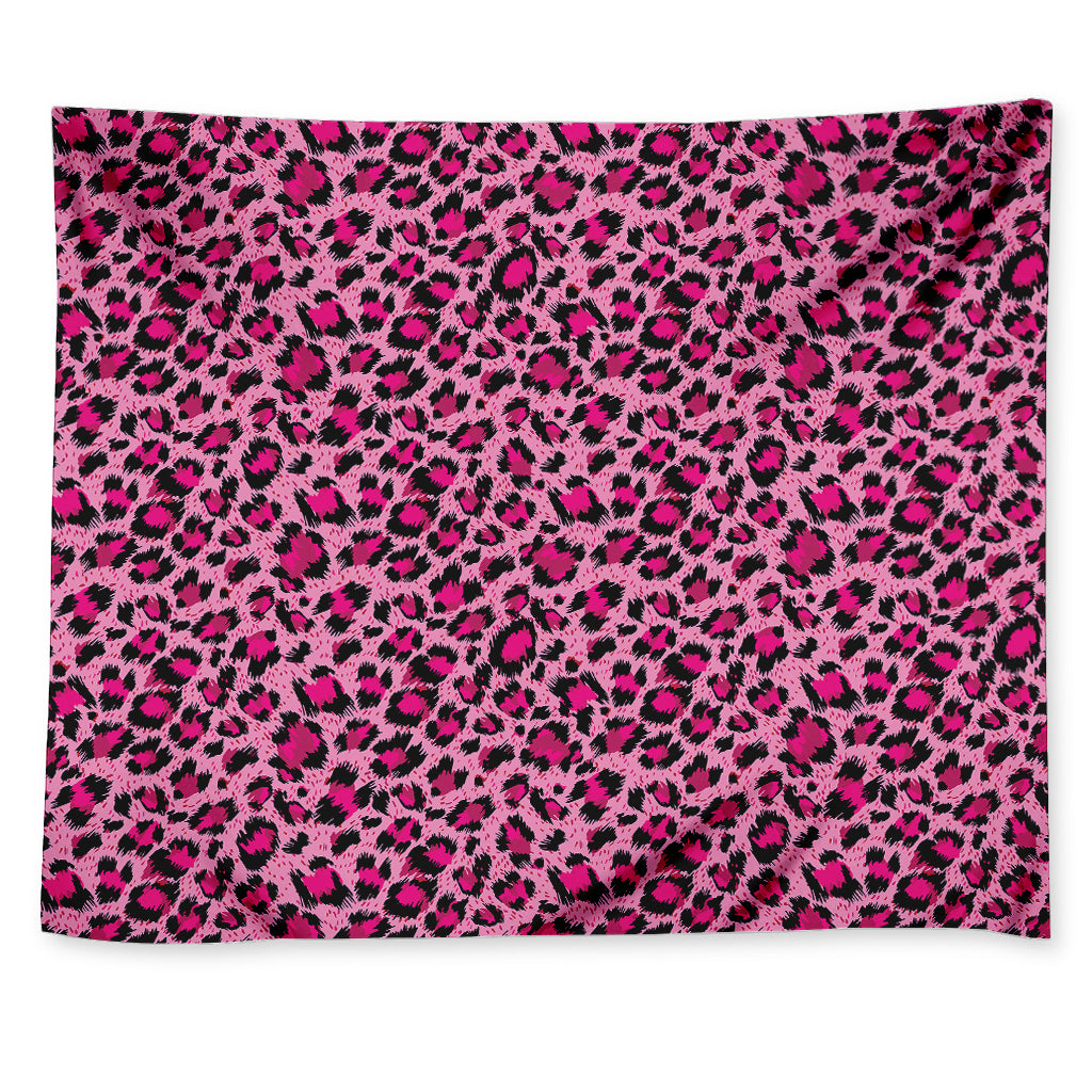 Pink Leopard Print Tapestry