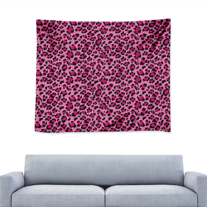 Pink Leopard Print Tapestry