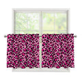 Pink Leopard Print Tier Curtains
