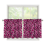 Pink Leopard Print Tier Curtains