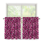 Pink Leopard Print Tier Curtains
