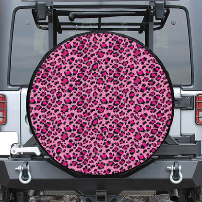 Pink Leopard Print Tire Cover