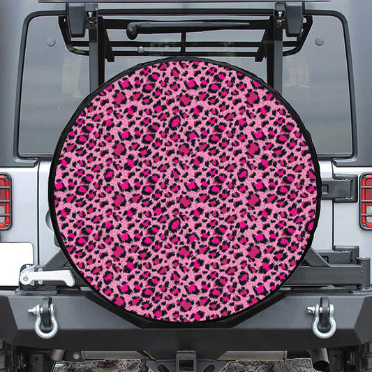 Pink Leopard Print Tire Cover