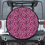 Pink Leopard Print Tire Cover