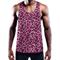 Pink Leopard Print Men's Workout Tank Top