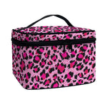 Pink Leopard Print Travel Makeup Bag