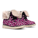 Pink Leopard Print Winter Boots