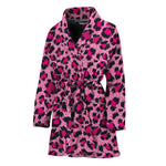 Pink Leopard Print Women's Bathrobe