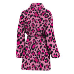 Pink Leopard Print Women's Bathrobe