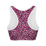 Pink Leopard Print Women's Sports Bra
