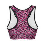 Pink Leopard Print Women's Sports Bra
