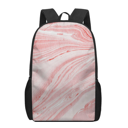Pink Liquid Marble Print 17 Inch Backpack
