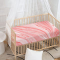 Pink Liquid Marble Print Baby Crib Sheet