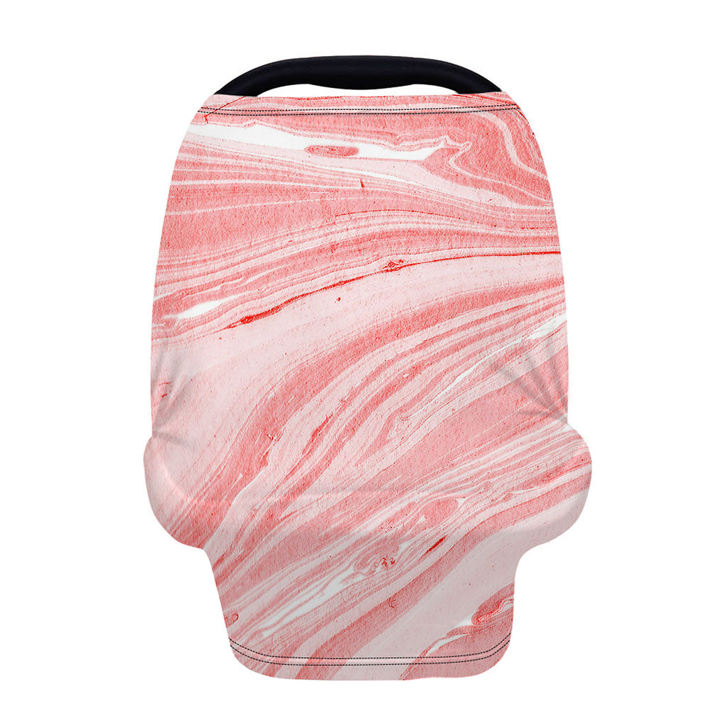 Pink Liquid Marble Print Baby Seat Cover