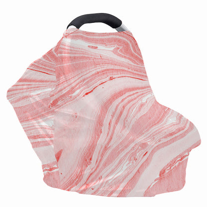 Pink Liquid Marble Print Baby Seat Cover