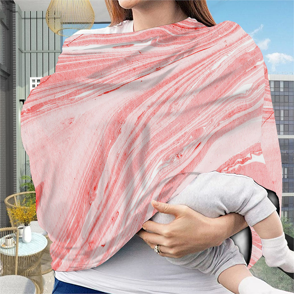 Pink Liquid Marble Print Baby Seat Cover