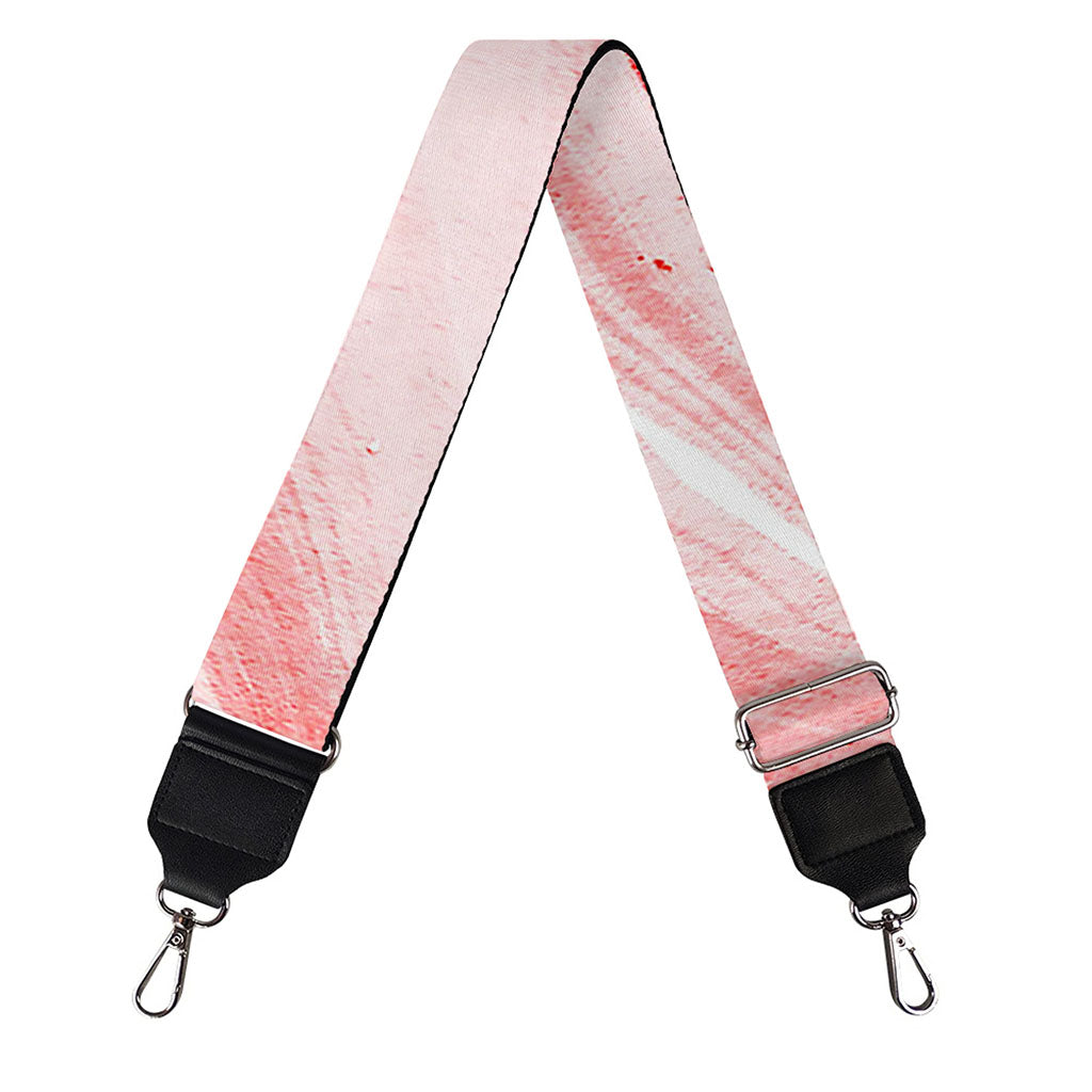 Pink Liquid Marble Print Bag Strap