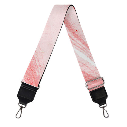 Pink Liquid Marble Print Bag Strap