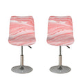 Pink Liquid Marble Print Bar Stool Covers