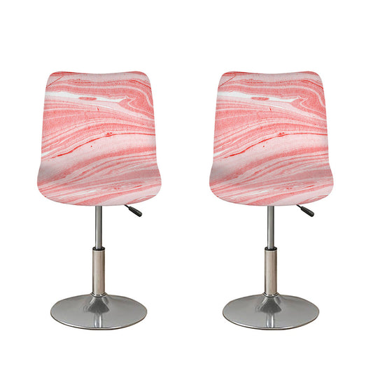 Pink Liquid Marble Print Bar Stool Covers