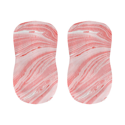 Pink Liquid Marble Print Bar Stool Covers