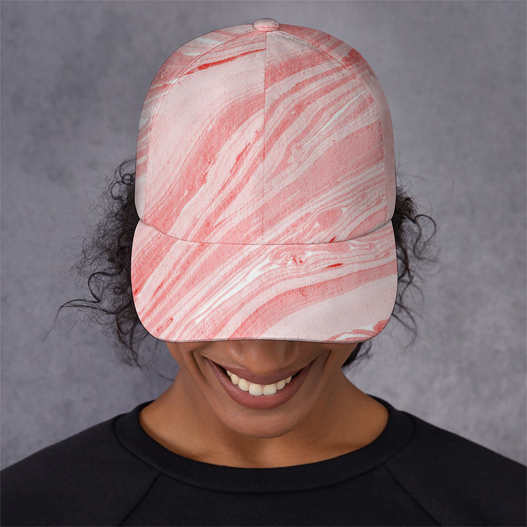 Pink Liquid Marble Print Baseball Cap