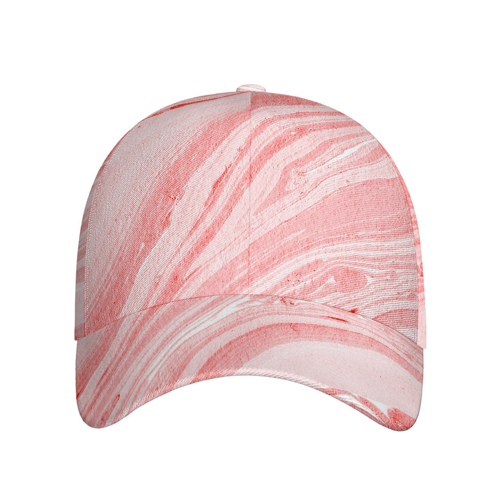 Pink Liquid Marble Print Baseball Cap