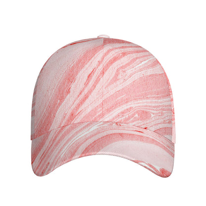 Pink Liquid Marble Print Baseball Cap