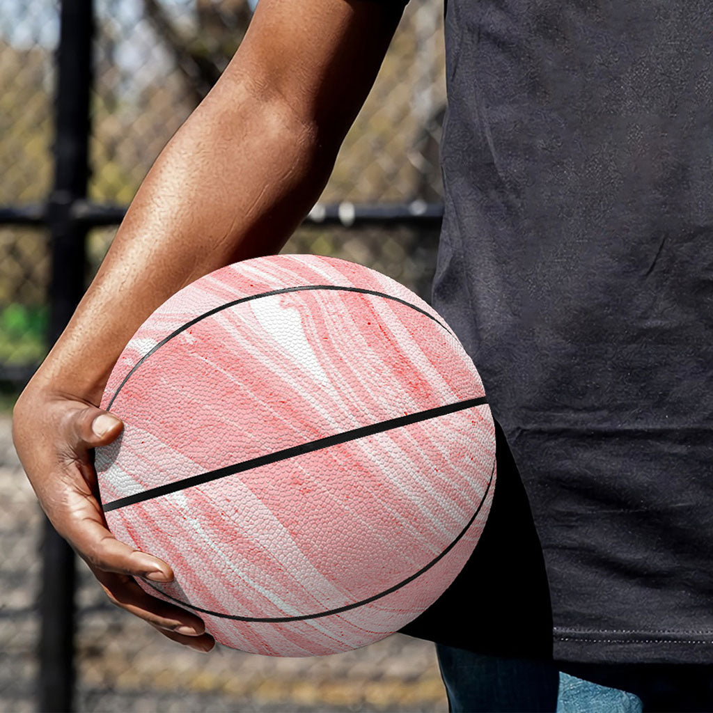 Pink Liquid Marble Print Basketball