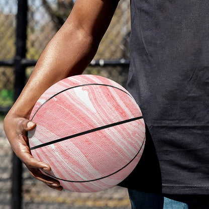 Pink Liquid Marble Print Basketball