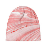 Pink Liquid Marble Print Beanie