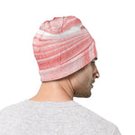 Pink Liquid Marble Print Beanie