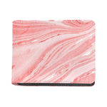 Pink Liquid Marble Print Bifold Wallet