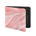 Pink Liquid Marble Print Bifold Wallet