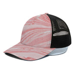 Pink Liquid Marble Print Black Mesh Trucker Cap