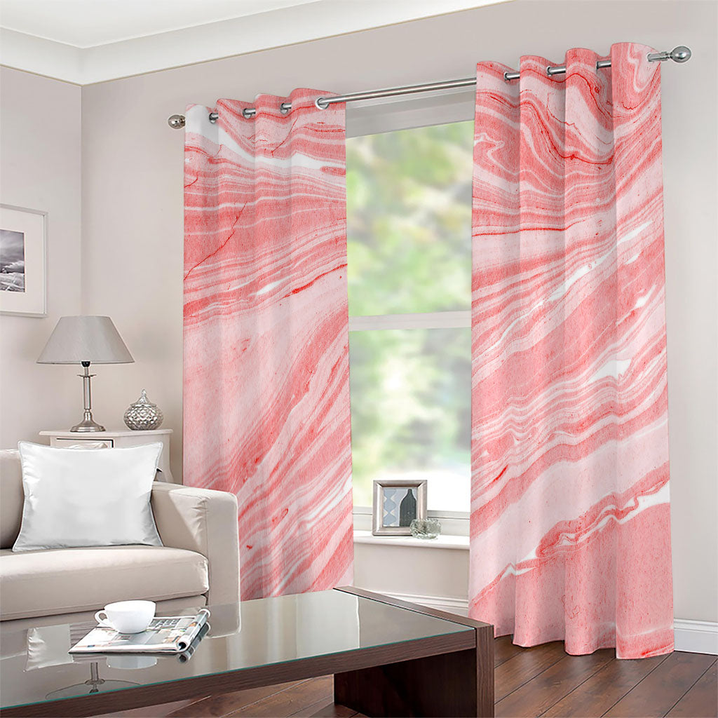 Pink Liquid Marble Print Blackout Grommet Curtains