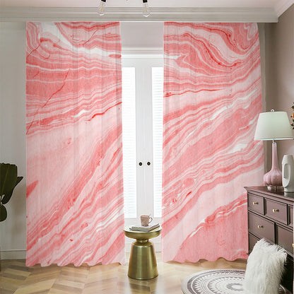 Pink Liquid Marble Print Blackout Pencil Pleat Curtains