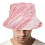 Pink Liquid Marble Print Bucket Hat