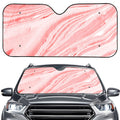 Pink Liquid Marble Print Car Windshield Sun Shade