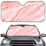 Pink Liquid Marble Print Car Windshield Sun Shade