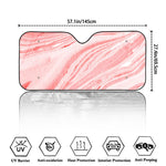 Pink Liquid Marble Print Car Windshield Sun Shade
