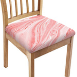 Pink Liquid Marble Print Chair Cushion Cover