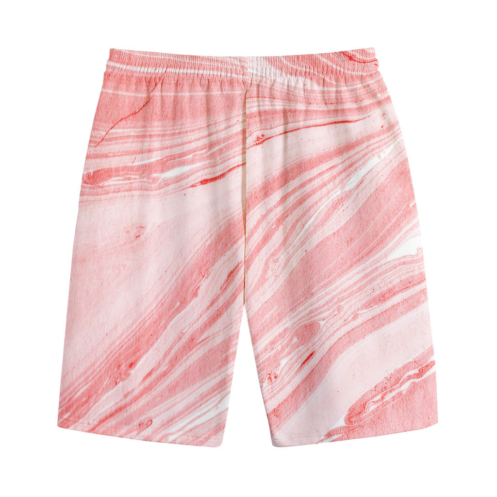 Pink Liquid Marble Print Cotton Shorts