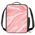 Pink Liquid Marble Print Crossbody Lunch Bag