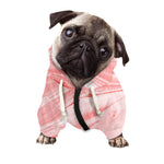 Pink Liquid Marble Print Dog Zip Up Hoodie