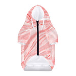 Pink Liquid Marble Print Dog Zip Up Hoodie