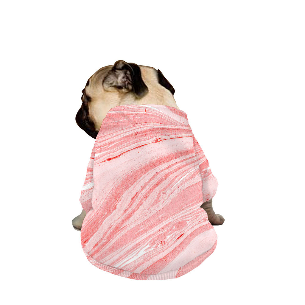 Pink Liquid Marble Print Dog Zip Up Jacket