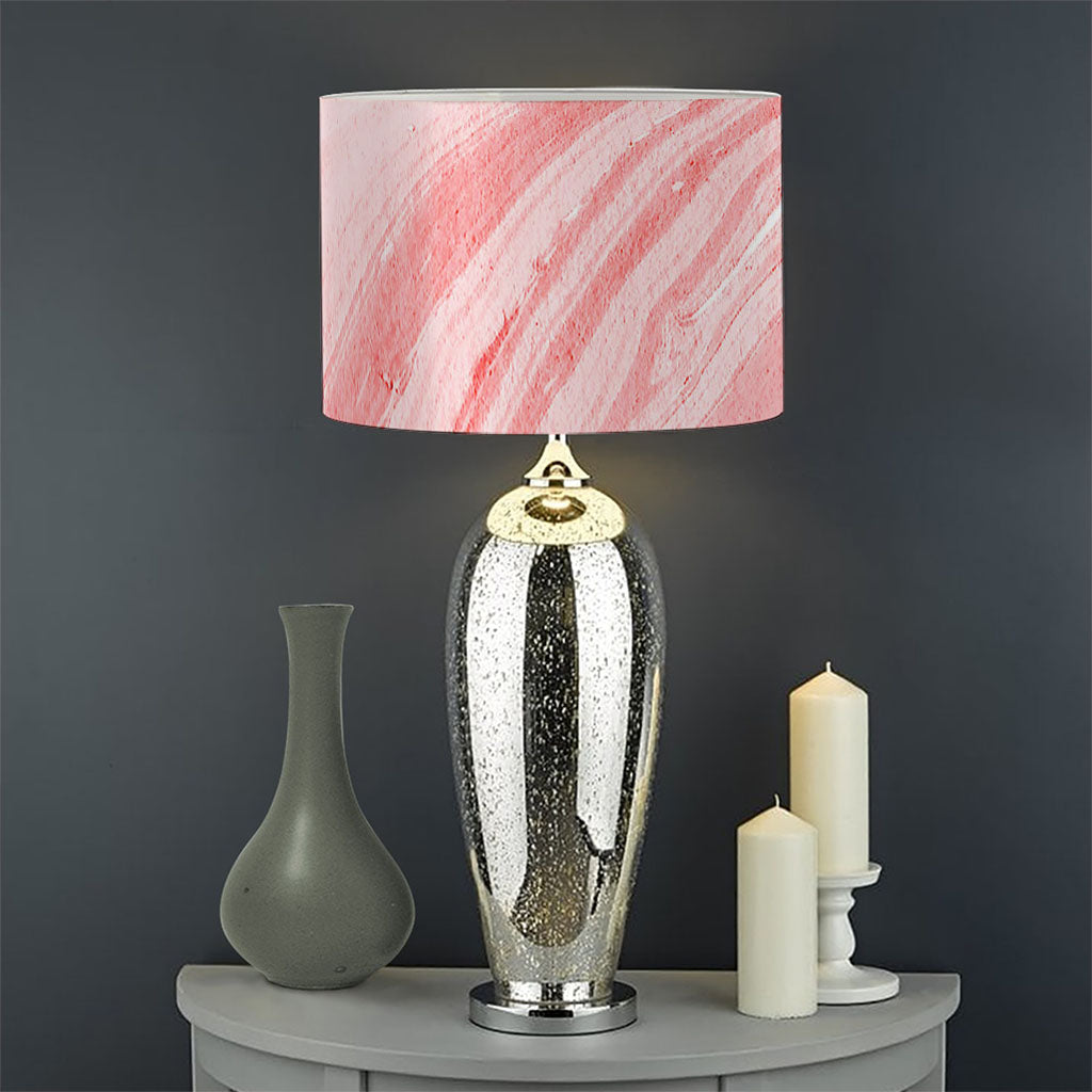 Pink Liquid Marble Print Drum Lamp Shade