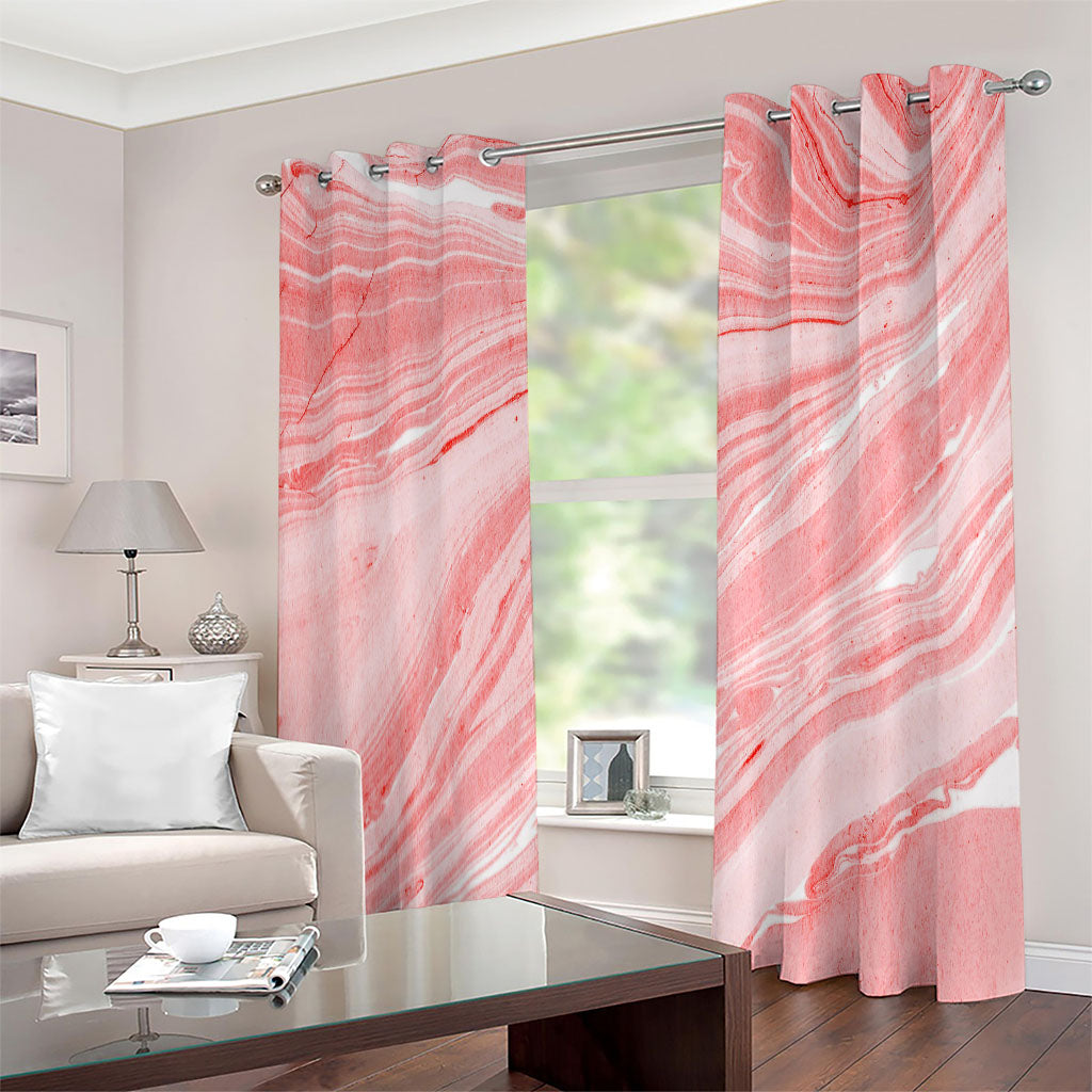Pink Liquid Marble Print Extra Wide Grommet Curtains